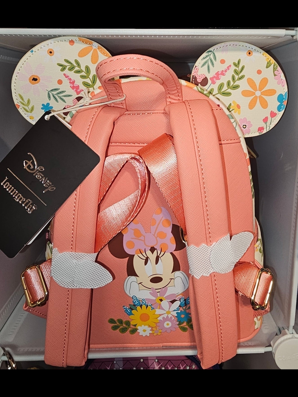 Minnie Mouse Springtime Sequins Backpack, Pastel Sequins & Vibrant Floral - Picture 2 of 2